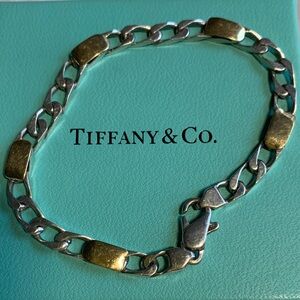 Tiffany Link Bracelet Yellow Gold Sterling Silver w Box - Retired Vintage